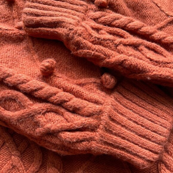 For Love & Lemons Florentina Sweater Ginger Cable Knit Size S NWT Cozy Fall - Picture 9 of 10